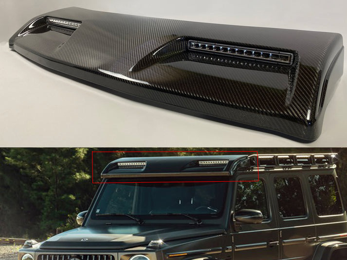 Mercedes-Benz W463A 4x4 Squared Carbon Fiber Front Roof LED Spoiler